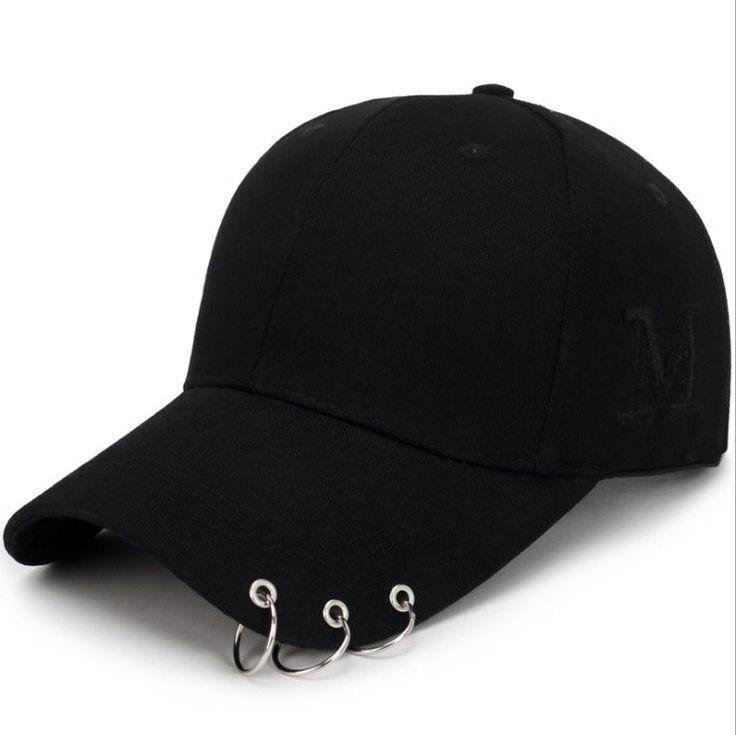 Ring Detail Baseball Cap (Black)