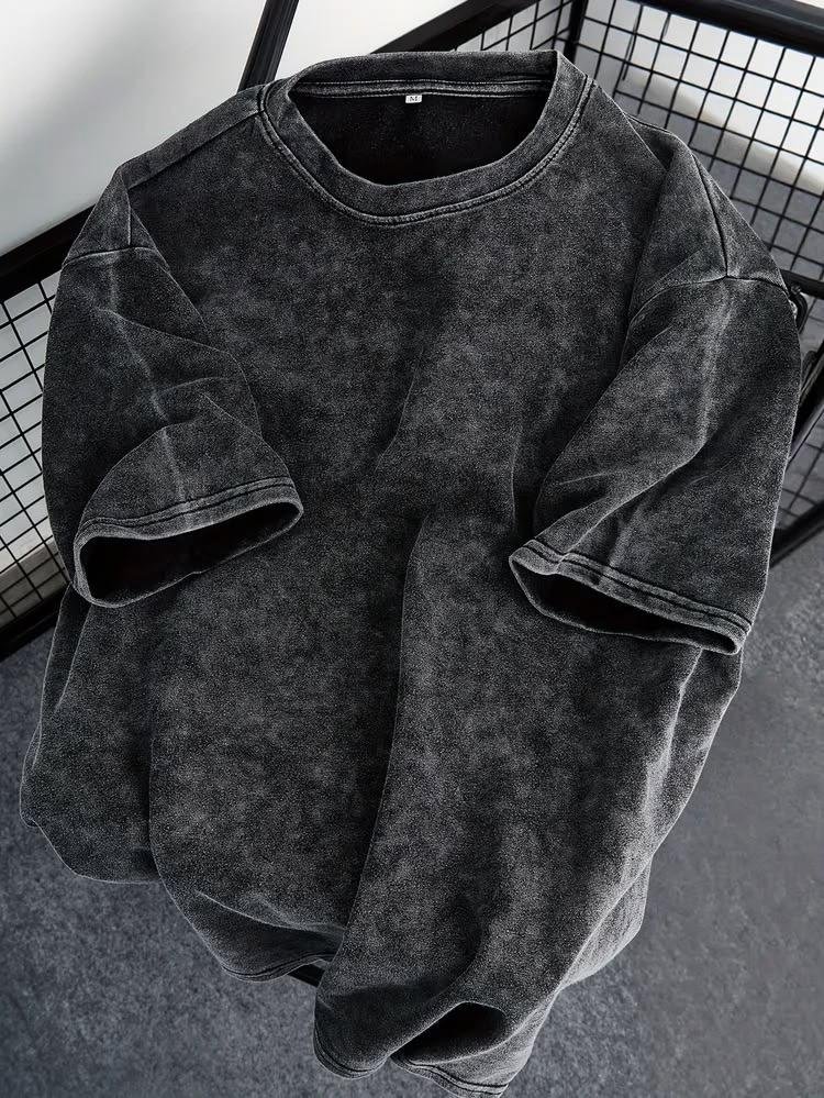 Acid Wash Oversized Tee (Black)