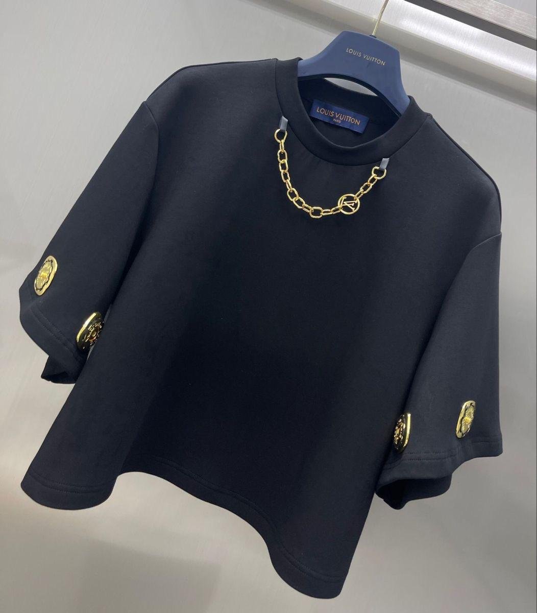 Chain Detail Oversized Tee (Black)