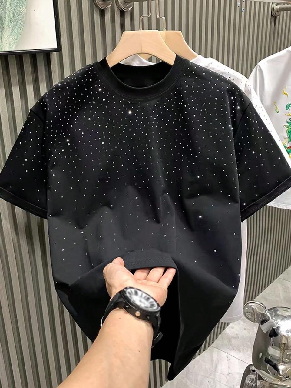 Rhinestone Studded Tee (Black)